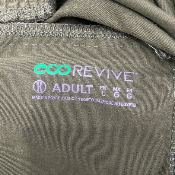 Eco Revive Soft Knit Olive Green Sport Performance Drawstring Joggers Size Large - Picture 13 of 14